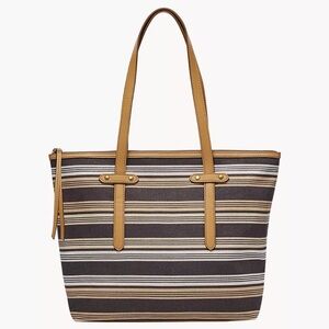 Fossil felicity tote neutral stripe